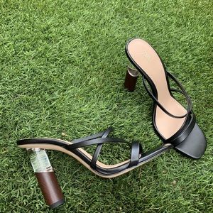 ZARA Strappy black slip on heel